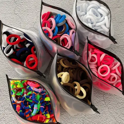 Imagen 1 del producto 50/100 unids/set banda de goma accesorios para el cabello para niñas banda elástica de nailon colorida para el cabello soporte para cola de caballo lazos para el cabello adornos regalo