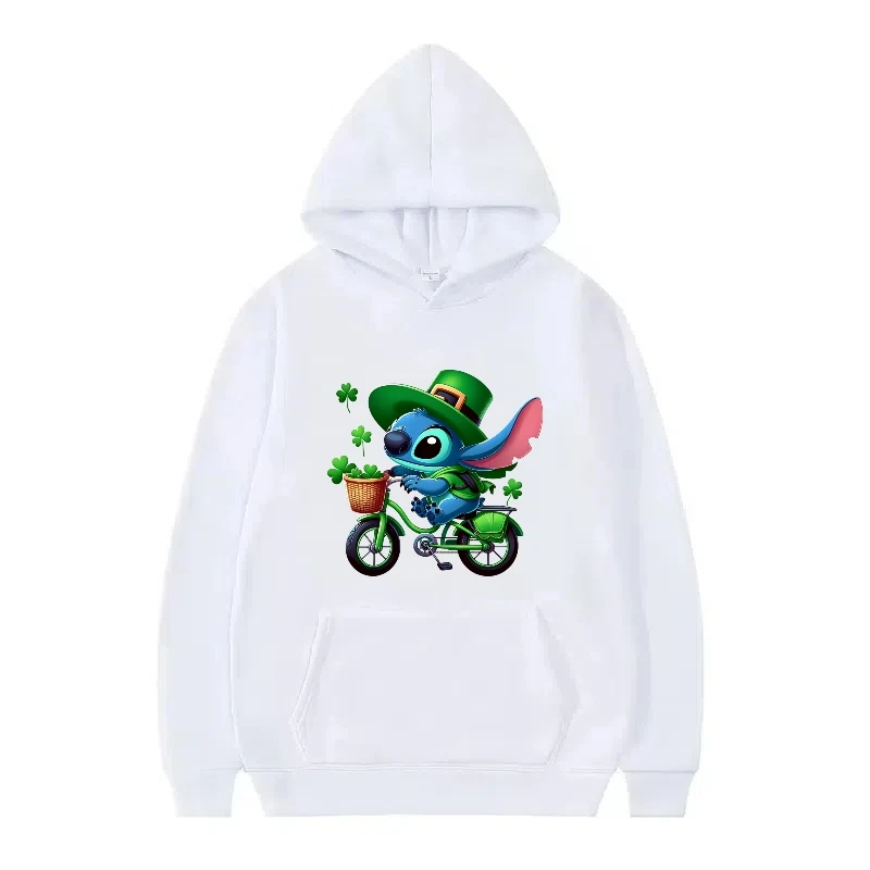 Disney Stitch patrón mujer dibujos animados deportivo suelto gris otoño polar Tops ropa jerseys señoras baratos sudaderas con capucha hombres sudaderas