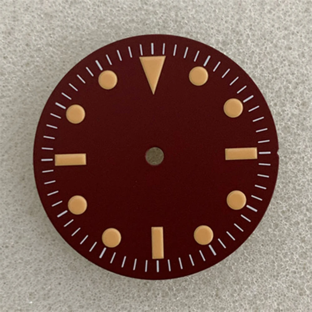 28.5MM Dial Wine Red Dial No Luminous Watch Face for NH35 ETA2836 Japan 8215 Mingzhu 2813 Movement