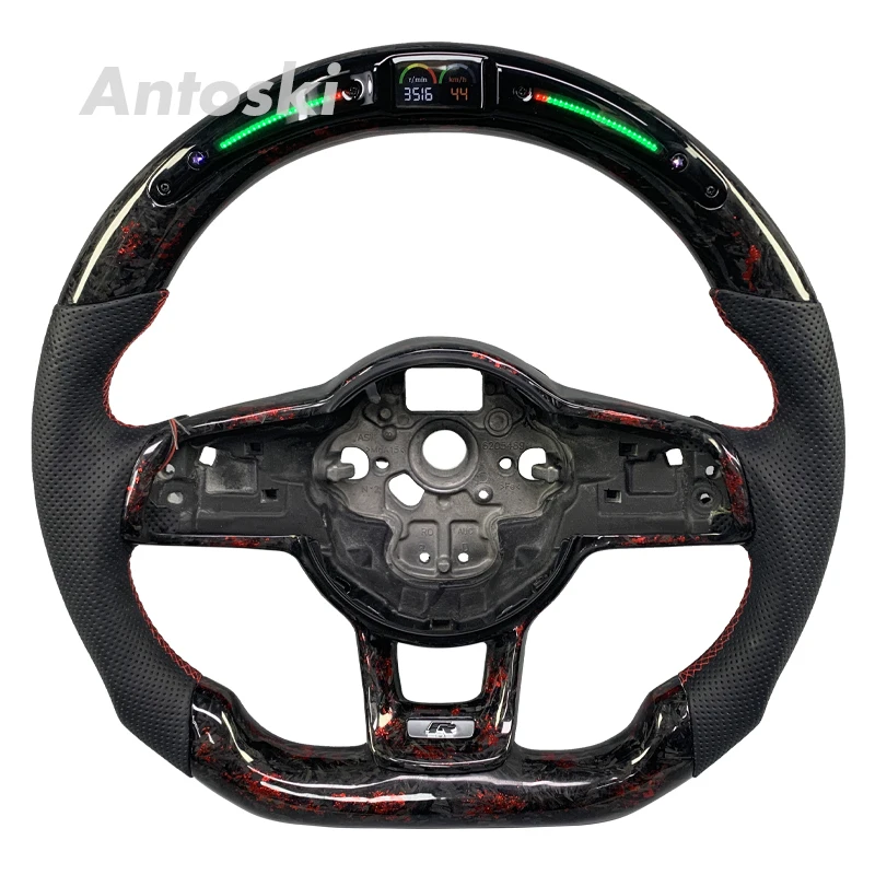 

For Volkswagen Golf MK7 MK8 Golf 7 GTI Scirocco Polo GTS R Custom Smart LED Display Carbon Fiber Steering Wheel Car Interior