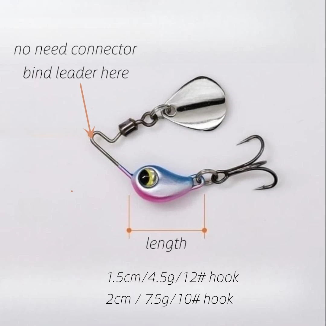 HeyLure Rotating Metal Blade Tailspin 4.5/7.5g Micro Spinnerbait Composite Sequins Fishing Lure Pike  Shad Chub Jigging Spoon