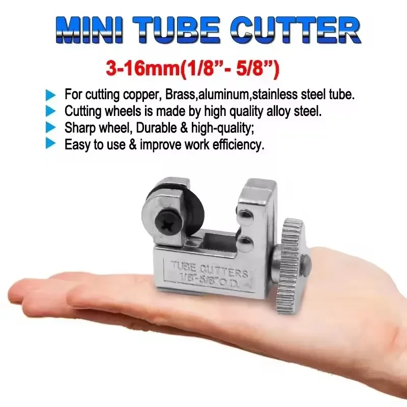 1Pcs 3-16mm Mini Alloy Steel Pipe Tubing Cutter 1/8 To 5/8 Inch Od Copper Brass Aluminum Cutting Pipe Tube Cooling Cutter Tool