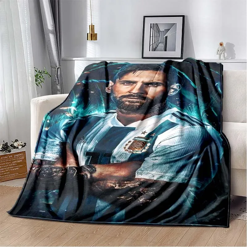 Football superstar L-Leo-Messi-i flannel adult and children's blanket sofa bed decoration blanket portable blanket gift