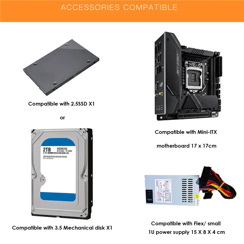 حقيبة كمبيوتر BNGF-A09 HTPC Mini ITX هيكل كمبيوتر الألعاب هيكل سطح المكتب USB3.0 حافظة كمبيوتر حقيبة كمبيوتر منزلية باللون الأسود