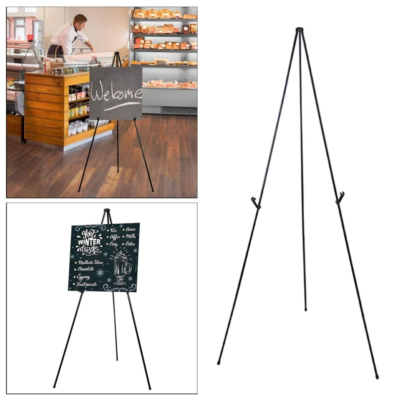 

Easy Storage Art Easel with Clip Wedding Sign Easel Stand Solid Metal Display Stand School Folding Student Sketch Painting Stand