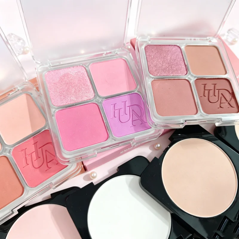 Popular Four Color Powder Blusher Matte Natural Shiny Waterproof Sweat Resistant Facial Contour Makeup Blush Pin Soft Makeup
