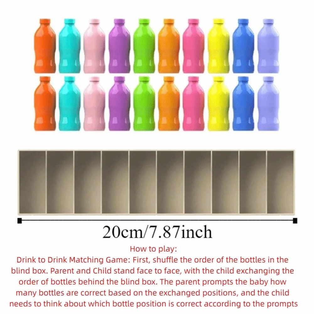 Creative Bottle Matching Game Interactive Early Education Montessori Color Sorting Toys Memory Training Color Recognition