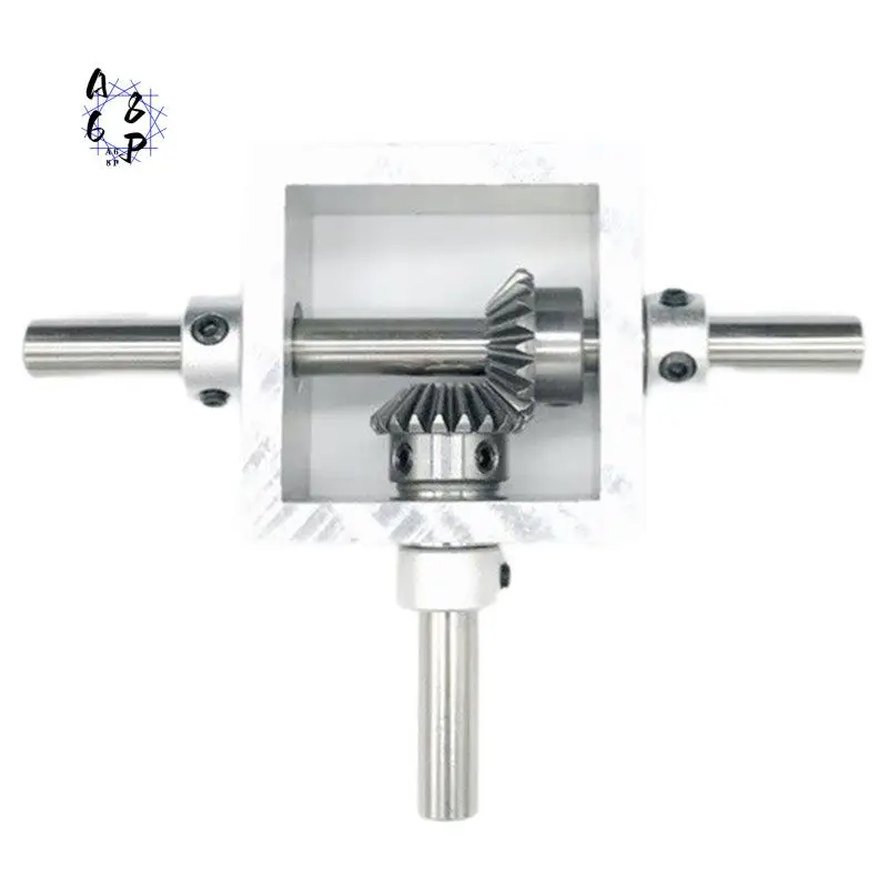 A68P-90 Degree Angle Transmission Reversing Dual Output Shaft Bevel Gear Angle Converter Speed Ratio 1:1 Mechanical Module