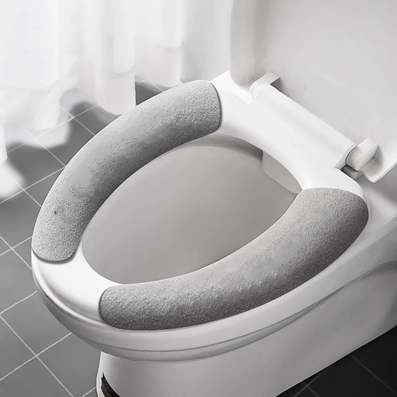 Lavável Quente Toilet Seat Cover, Tapete do banheiro, Adesivo higiênico, Closestool Reutilizável, Acessórios do banheiro, 2 pcs por conjunto