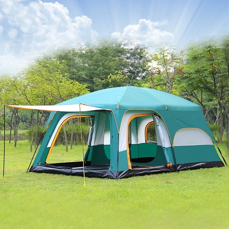 

Outdoor tent Two rooms and one living room 6-12 people Two rooms and one living room Wild camping Rainproof multi-person one roo