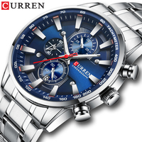 CURREN Man Watches Luxury Sporty Chronograph Wristwatches for Men Quartz Stainless Steel Band Clock Luminous Hands