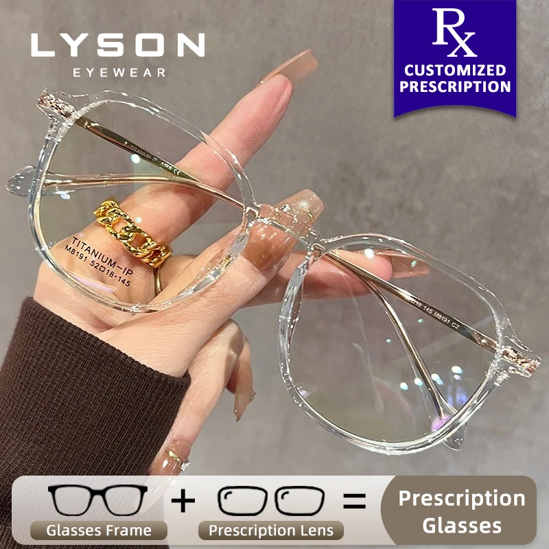 

LYSON Classic Square Women Photochromic Myopia Glasses Prescription Optical Glasses Anti Blue Light Progressive Reading Glasses
