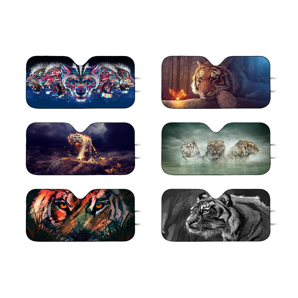 

Bohemian Tibetan Tiger Cartoon Car Window Windscreen Cover Sun Shade Auto Sun Visor Car-covers Car Solar Protection
