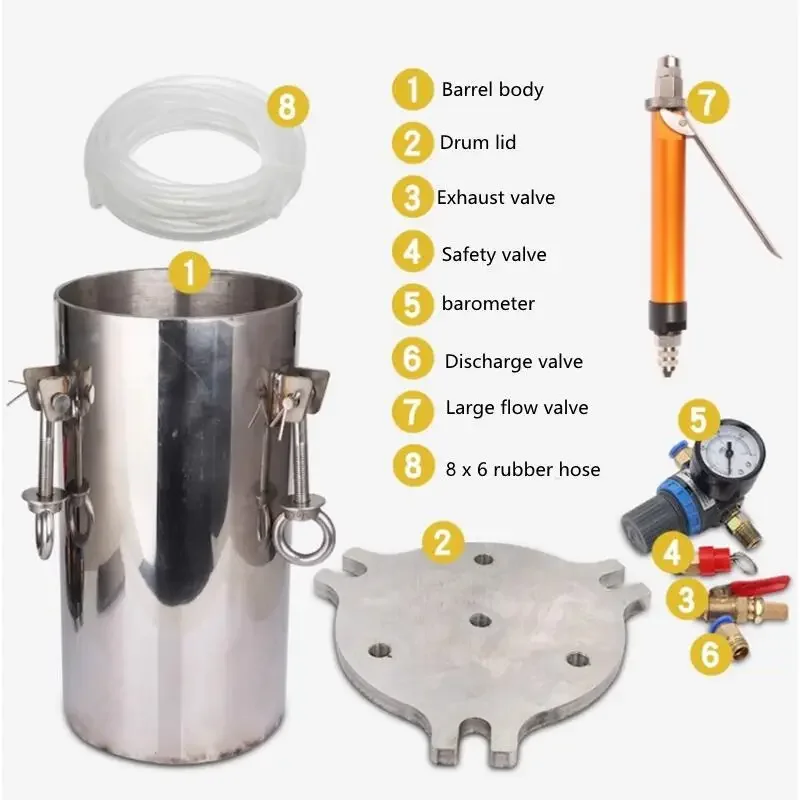 Imagem -05 - Máquina Dispensadora Manual de Grande Fluxo Máquina de Revestimento de Cola Líquida Pneumática Pressão do Aço Inoxidável