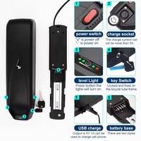 100% New Bicycle 36V 48V Hailong Battery Pack Polyester with BMS Built in Power Battery Waterproof Li-IonBattery + Charger P108
