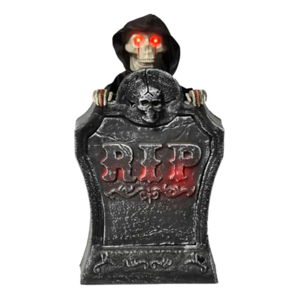 Electric LightUp Tombstone Raising Skull VoiceActivated Sound Effects Plastic Lifting Skeleton Prop Scary Decorative Ornaments