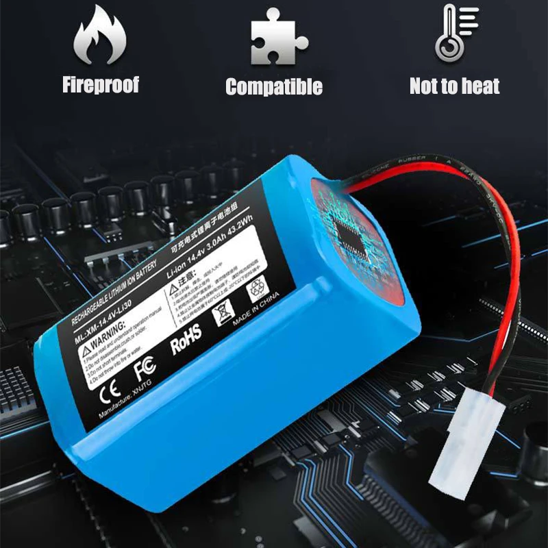 Mới 14.4V 3000MAh Li-ion Bộ Pin H18650CH-4S1P Dành Cho XIAOMI MIJIA Mi Robot Vacuum-Cây Lau Nhà Tinh G1 MJSTG1, SKV4136GL R30 R35