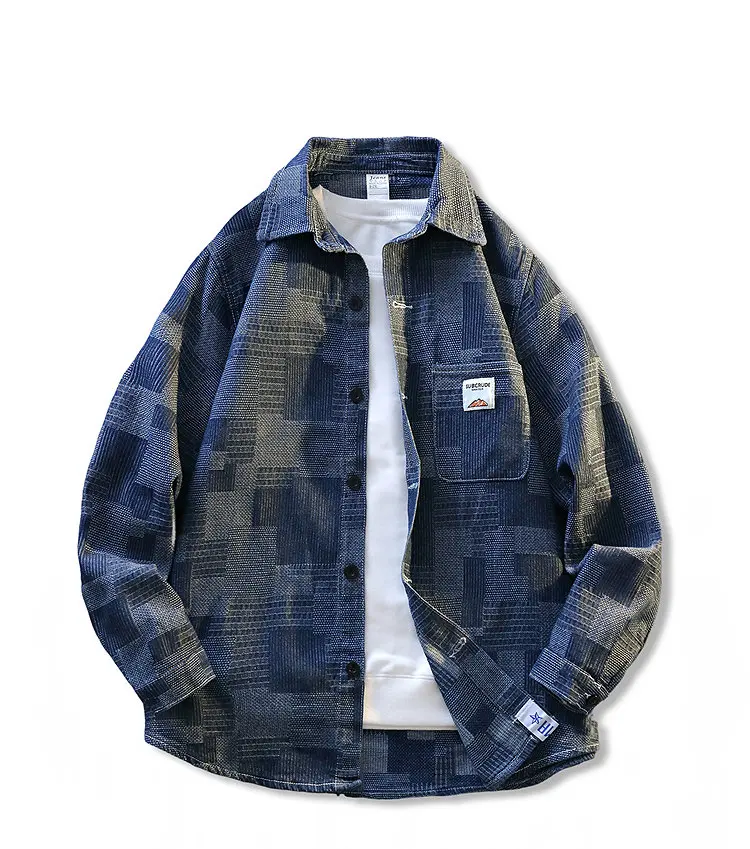 

Korean Style Denim Shirts Men's New Jacket Trendy Checkered Shirt Trendy Brand Youth Jacket Casual Versatile Popular Top Jacket