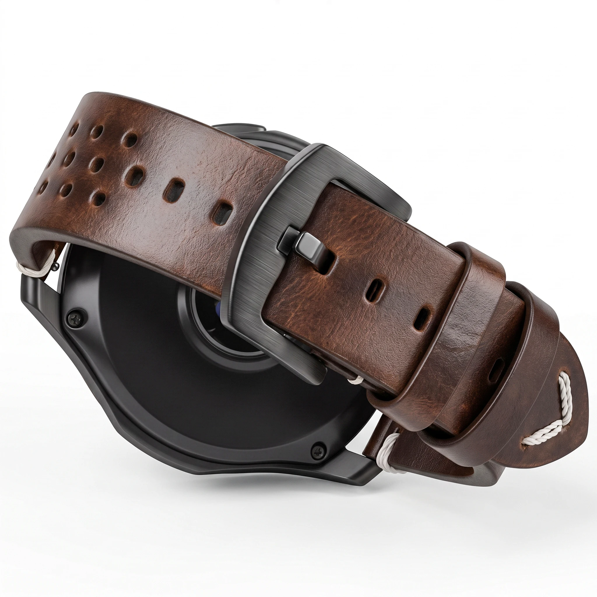 Atmungsaktives Echtleder-Uhrenarmband mit Schnellverschluss, 18–24 mm, Rindslederband, erhältlich in Schwarz, Grün, Braun, Gelb, Unisex-Uhrenarmbänder – Detail 10
