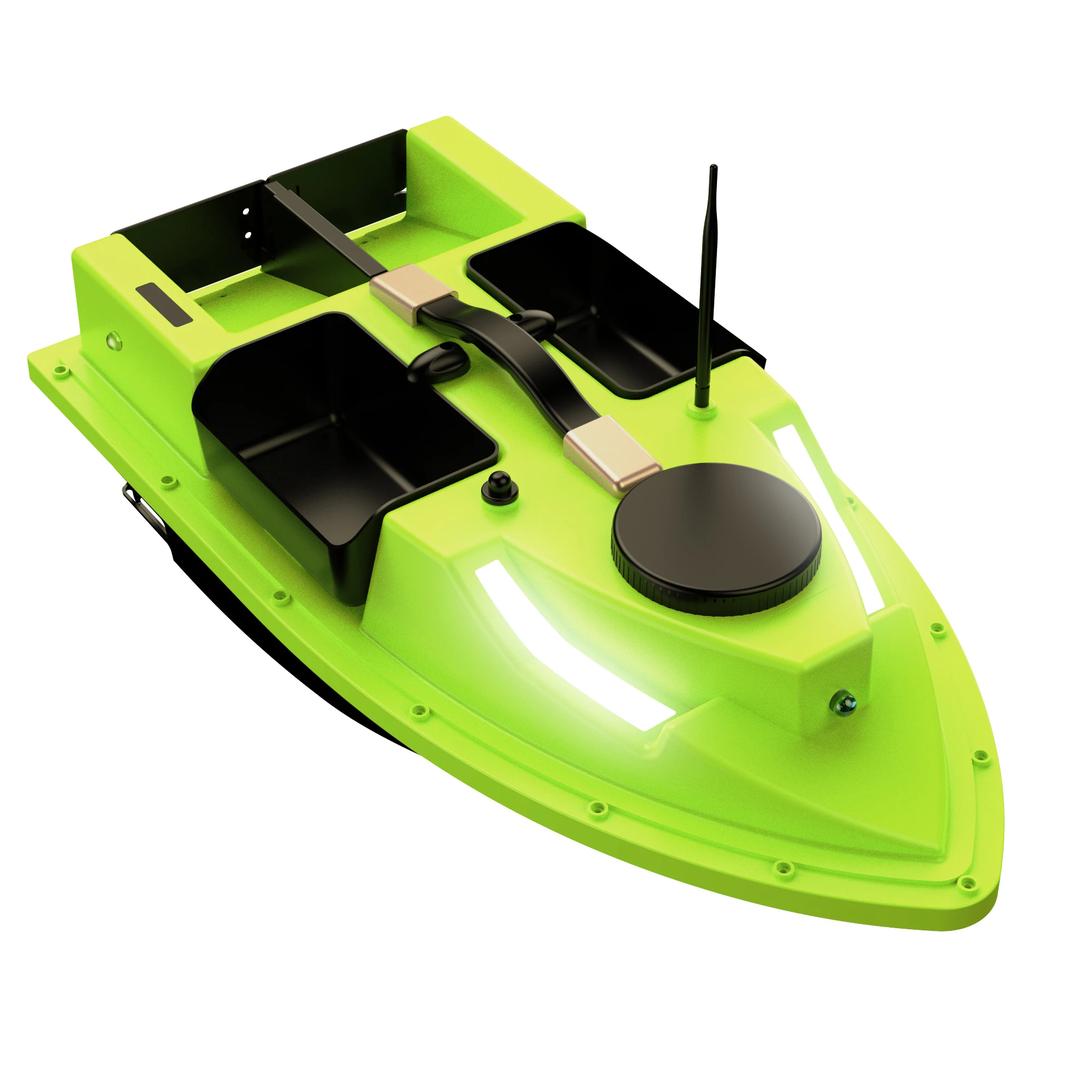 

For 2025 Stylish Design 600M Remote Control Bait Fishing Bait Boat With Special Light Strip And GPS At Night