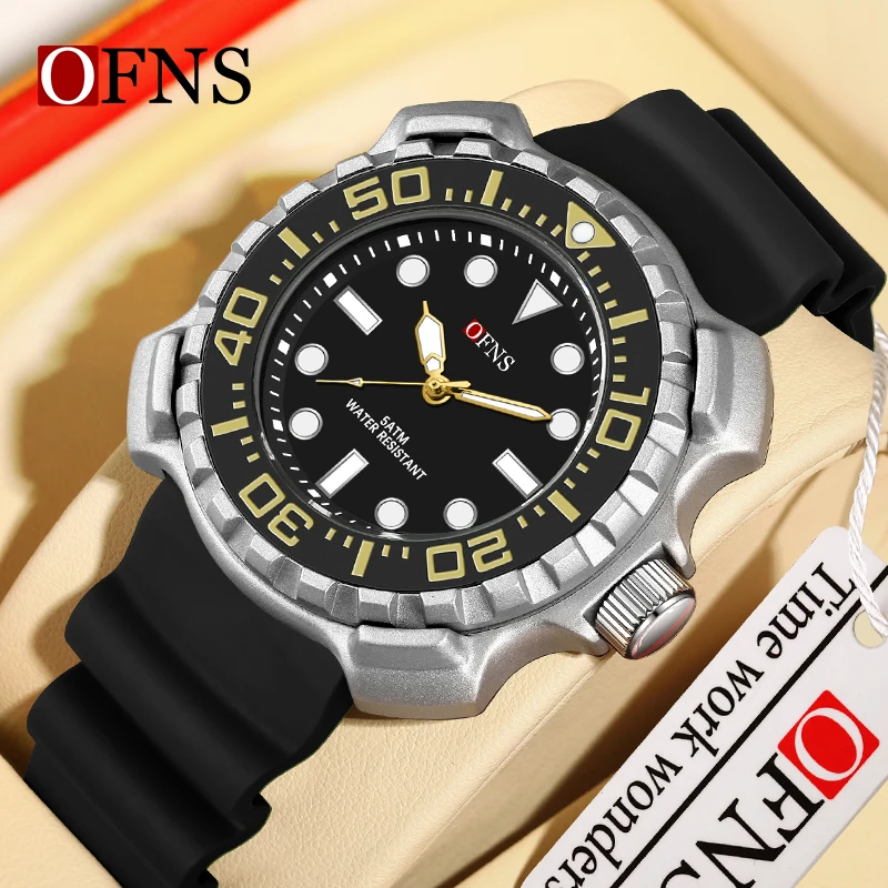 OFNS Top Luxury G Style Men Watches Silicone Strap Waterproof Outdoor Sport Quartz Men Watches Business Clock Relogio Masculino