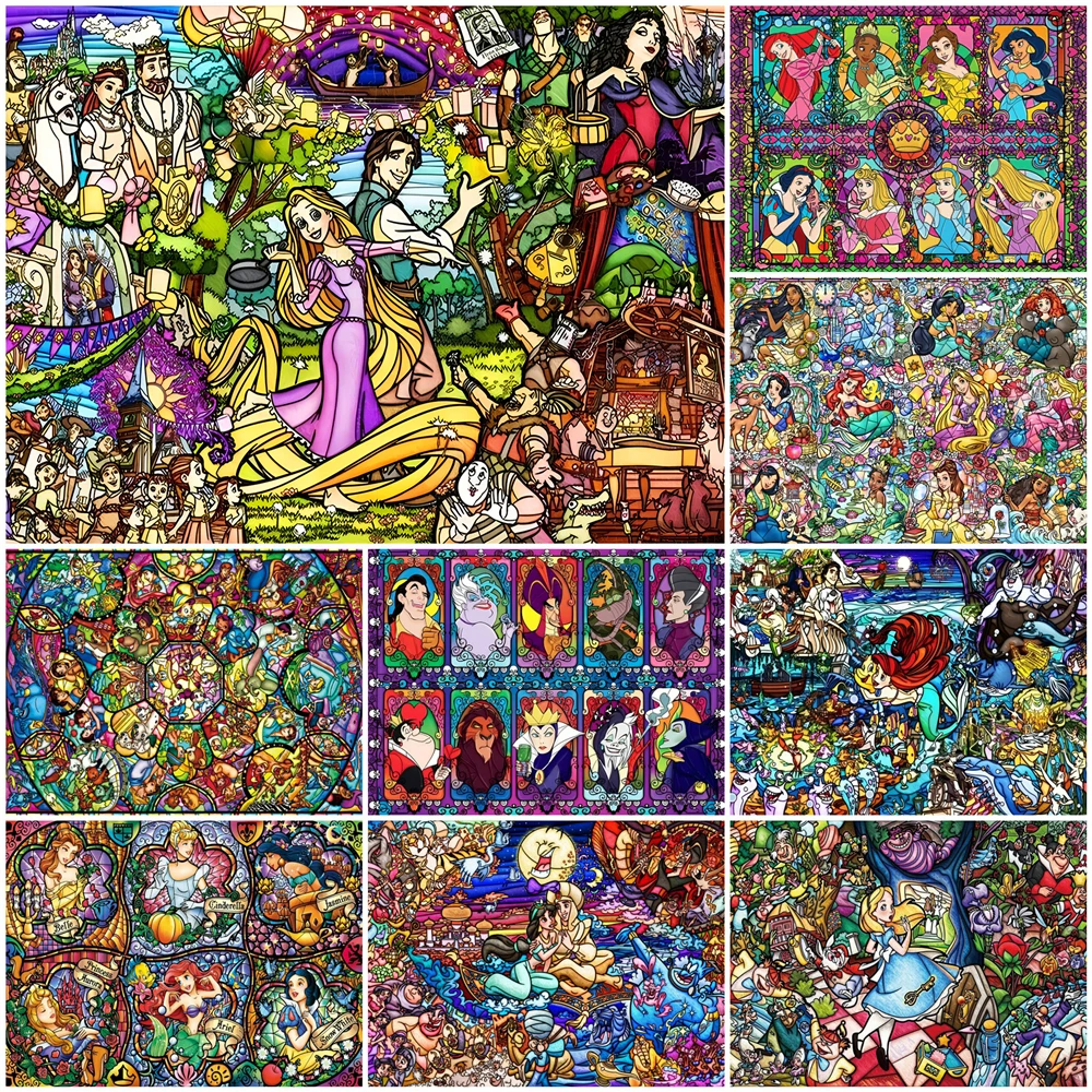 Disney Full Round Drill Diamond Painting Cartoon strass Pictures ricamo topolino 2024 New Mosaic Princess Wall Art