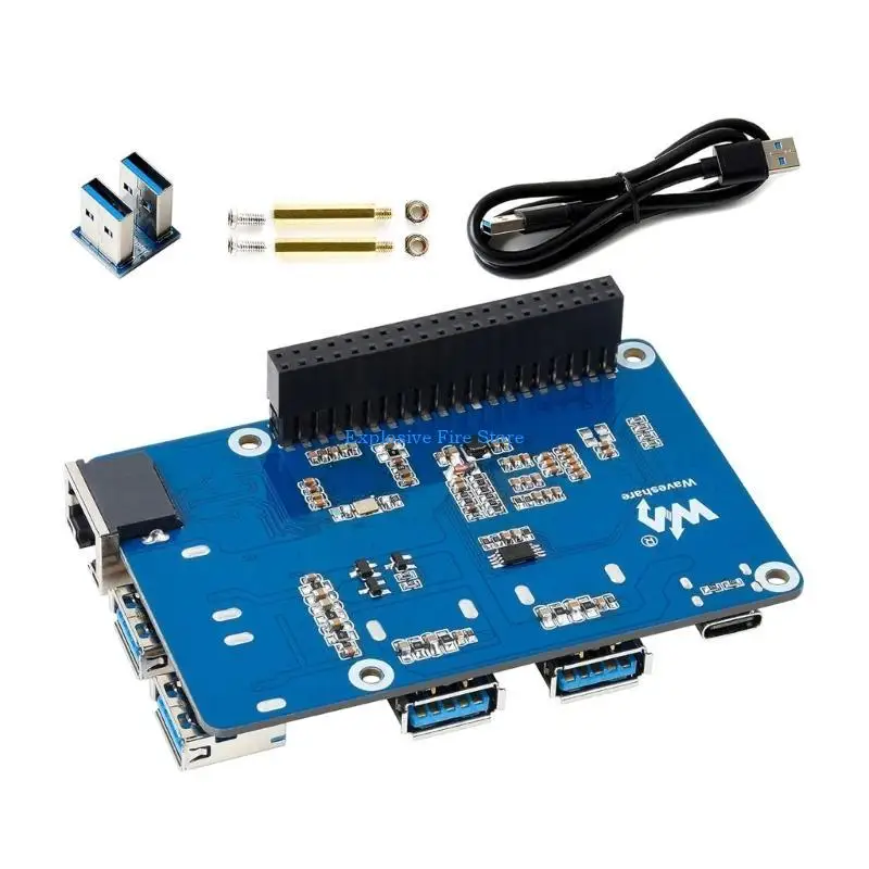 C4DB Driver 3 Ports USB3.2 Hub HAT для Raspberrypi4b/3b+/3b/2b Адаптер