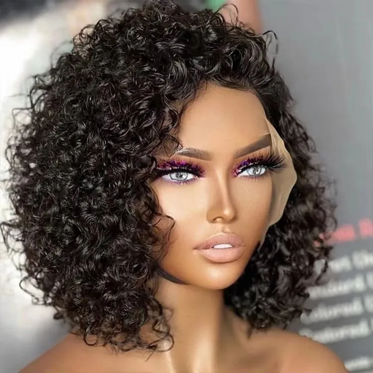 

Deep Curly 13x6 Wigs Natural 100% Human Hair Brazilian Curly Wavy Virgin Hair Wig For Women Glueless Cheap Wig 250density