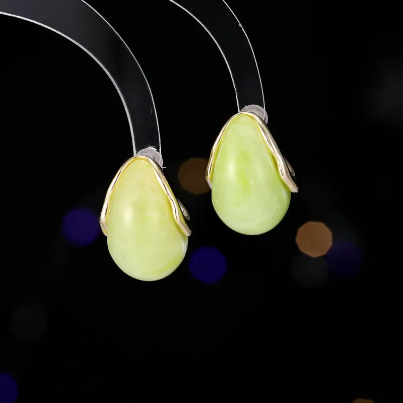 

s925 Серебряные иглы, корейская версия, новые модные серьги, нишевый дизайн, высококачественные серьги-капли из смолы ярких цветов