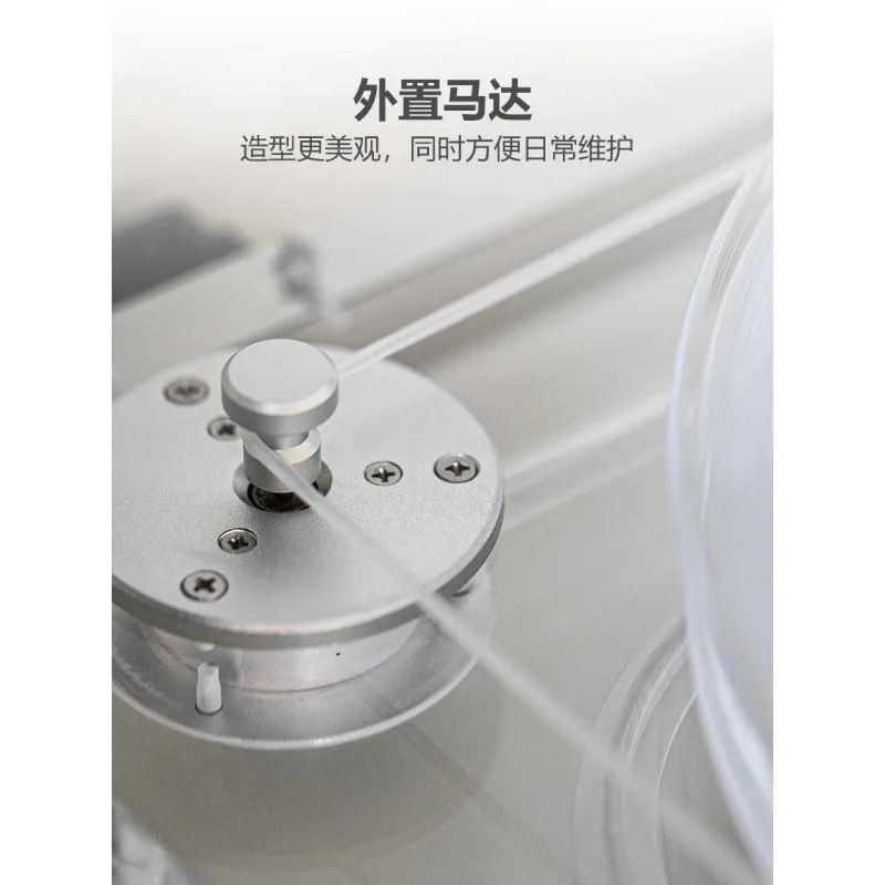 Luxury Transparent Black Vinyl Record Player with Acrylic Shell Bluetooth HiFi Gramophone Moving Magnet Cartridge Home Decor