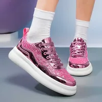 Natural Leather Sequin Shoes Woman Sport Vulcanize White Shoes Sneakers Tens Shors Play Retro Trending Products Sneacker