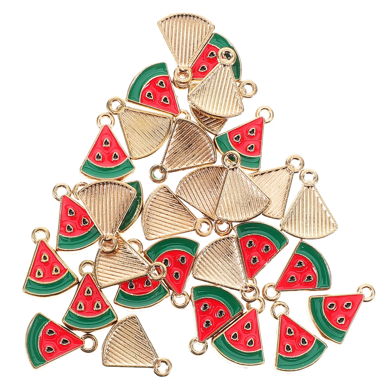 

30Pcs Mini Watermelon Charms Alloy Enamel Pendants Creative Jewelry Making Summer Necklaces Earrings Key Chains Accessories
