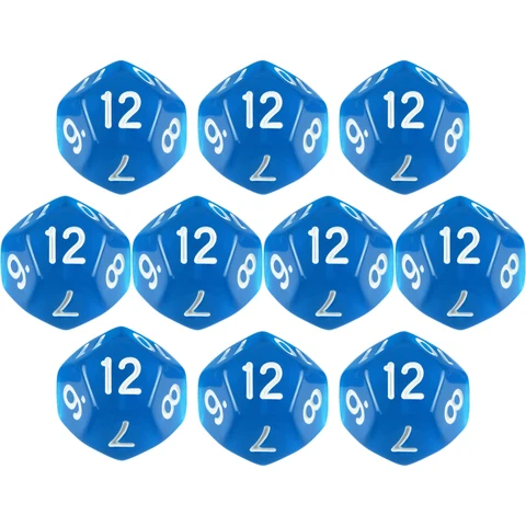 Набор Из 10 Прозрачных 12-гранных Кубиков D12 Для Настольных Игр DND TRPG, Аксессуары Для Развлечений