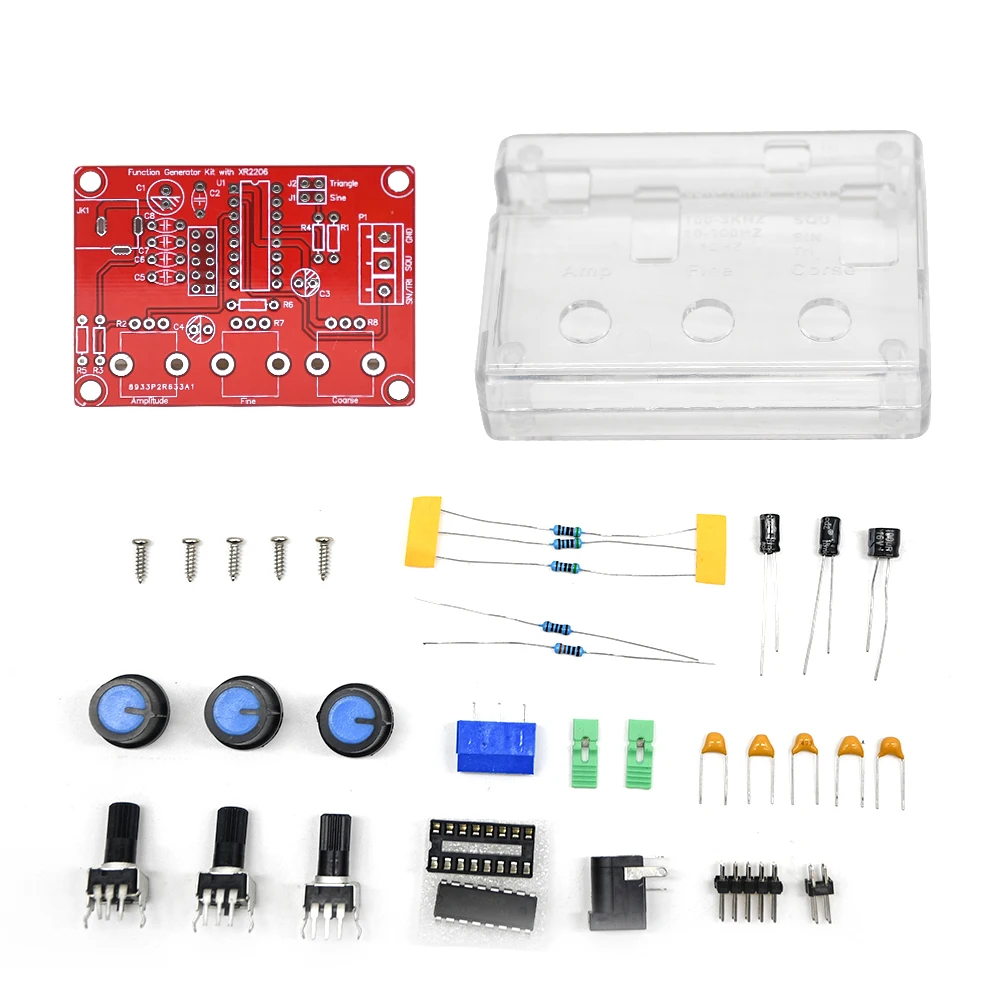 XR2206 Function Signal Generator 9-12V Sine Triangle Square Output Signal Generator 1Hz-1MHz Adjustable Frequency Amplitude