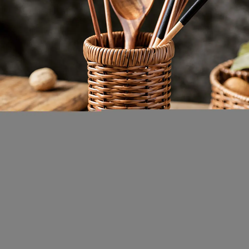

Chopstick Holder Basket Outdoor Silverware Drainer Cutlery for Party Utensil Dish Rack Plastic Woven Organizer Storage