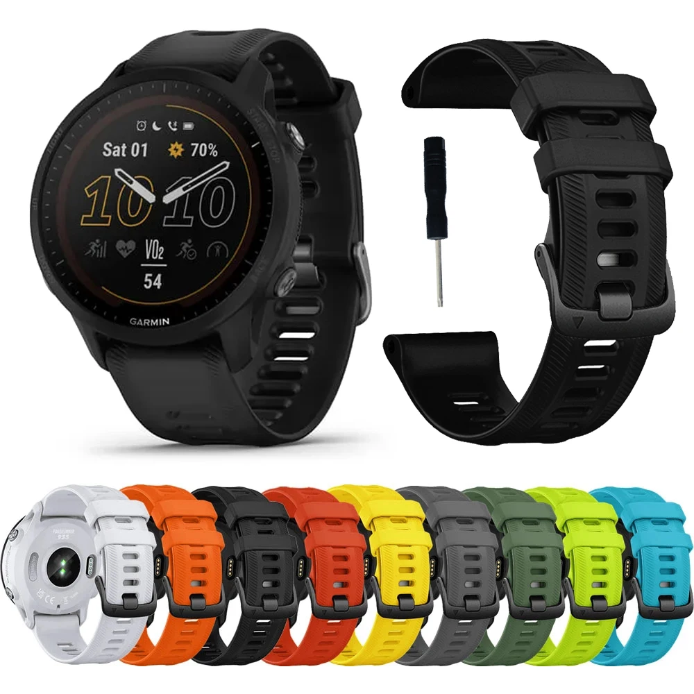 

Ремешок силиконовый для наручных часов, браслет для Garmin Forerunner 955 Forerunner 965 Forerunner 945 Forerunner 935, 22 мм