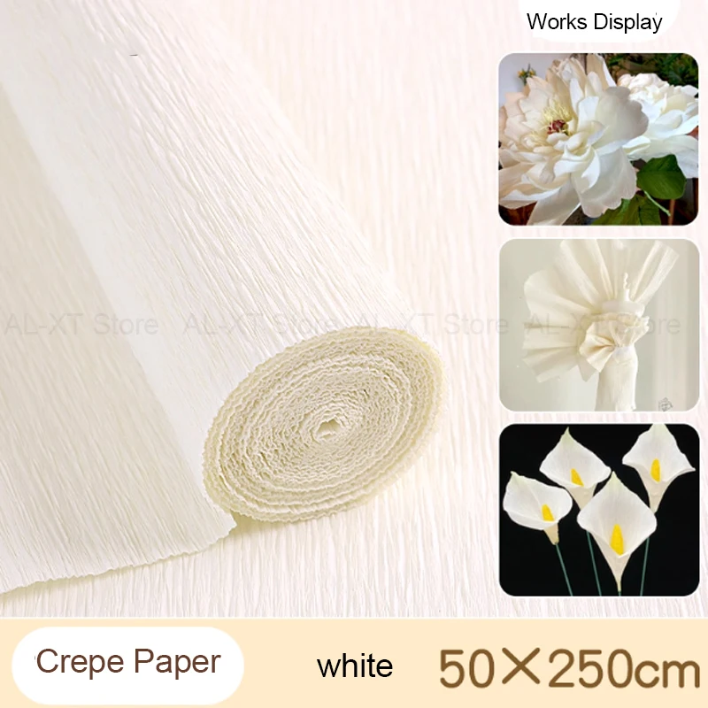 5/10Rolls 250x50cmThickened Crepe Paper Art Rose 3D Flower Grained Paper Child DIY Handmade Flower Dedicated Color Wrinkle Paper