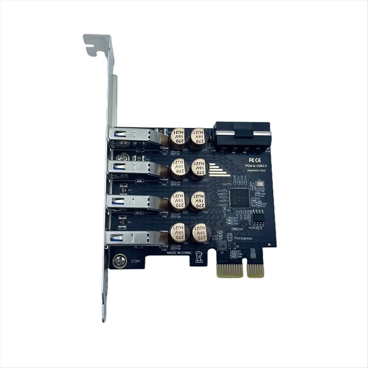 “QUALITY EXCELLE“PCIe to 4 Port USB-A 4Pin Power 5Gbps PCI Express Expansion Card USB 3.2GEN1 Controllor Adapter Desktop PC
