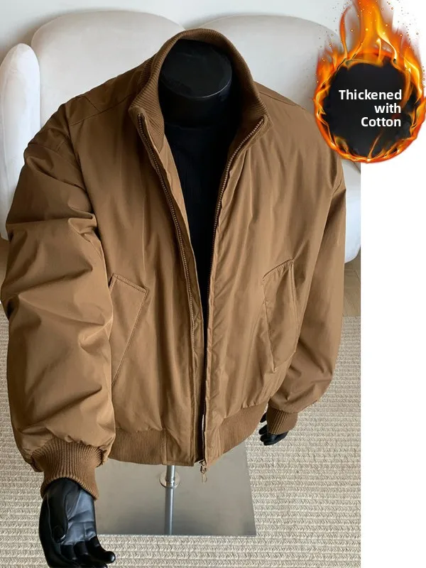 

American Pilot Collar Jaet Men's Autumn Bomber Workwear ort Baseball Sle Loose Fit Youthful Spor Polyester Fiber