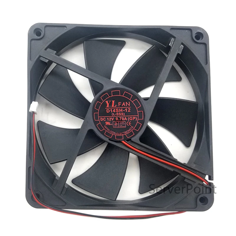 Nowość dla Yate Loon wentylator D14SH-12 DC 12V 0.70A 140x140x25mm 2-przewodowy wentylator chłodnicy serwera darmowa wysyłka