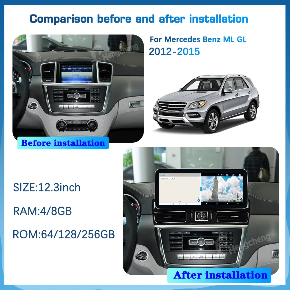 Android13  Carplay For Mercedes Benz ML GL 2012-2015 Car Multimedia Video Player GPS Navigation Andriod Auto Radio Stereo 4G