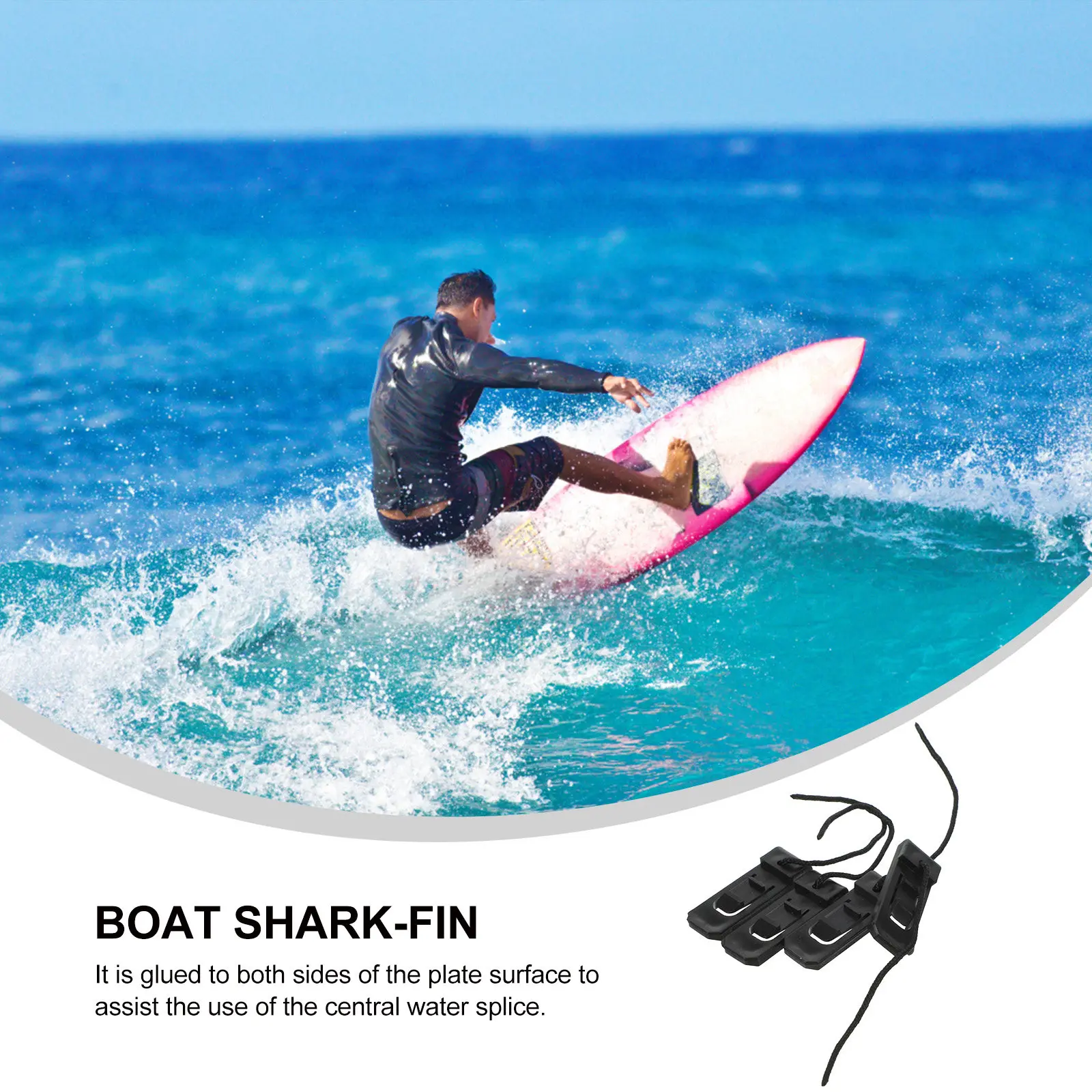 4Pcs Surfboard Insert Clip Shark-Fin Nylon Boat Tail Rudder Replacement Paddle Board Fins for Inflatable Surfing Accessories