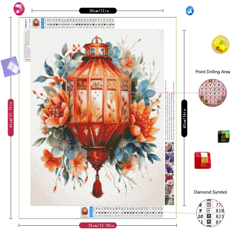 5D Diamond Embroidery lanterns Diamond Drawing Painting Aniaml DIY Full Square Round Mosaic Art Cross Stitch Home Decoration