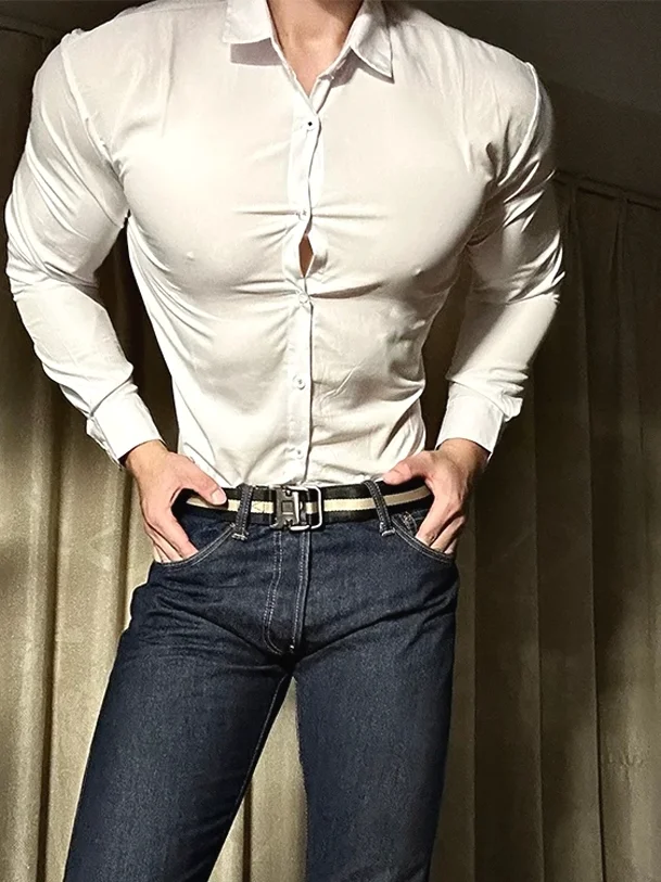 

Casual Ice Silk Long Sve Men's irt Workwear Formal Leisure Tight Fit Durable No Iron Treaent Briti Sle Breathable