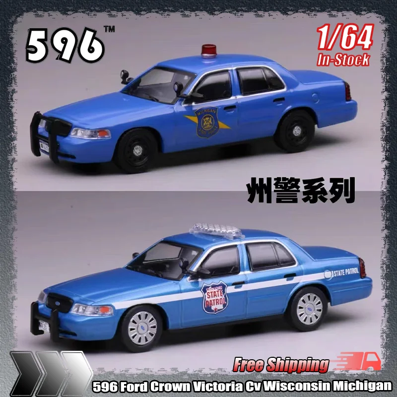

В наличии 596 1:64 Ford Crown Victoria Cv Wisconsin Michigan, имитация сплава, миниатюрная литая модель автомобиля, коллекция игрушек в подарок