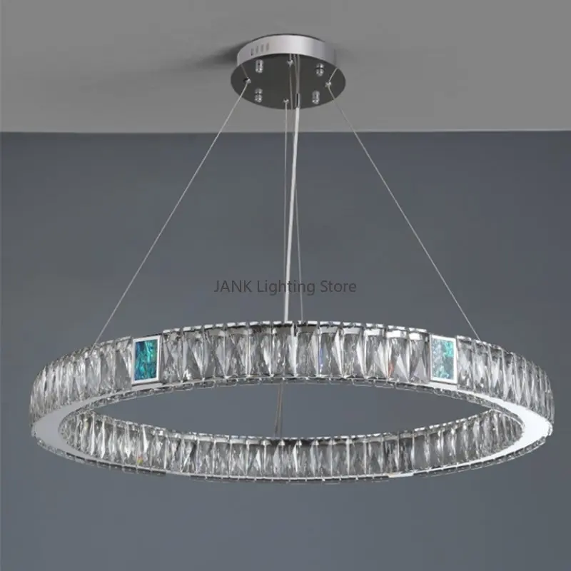 Imagem -03 - Italiano Moderna Concha de Cristal Lustre Sala Estar Sala de Jantar Quarto Luxo Anel Lâmpadas Led Decoração para Casa Luzes Pingente