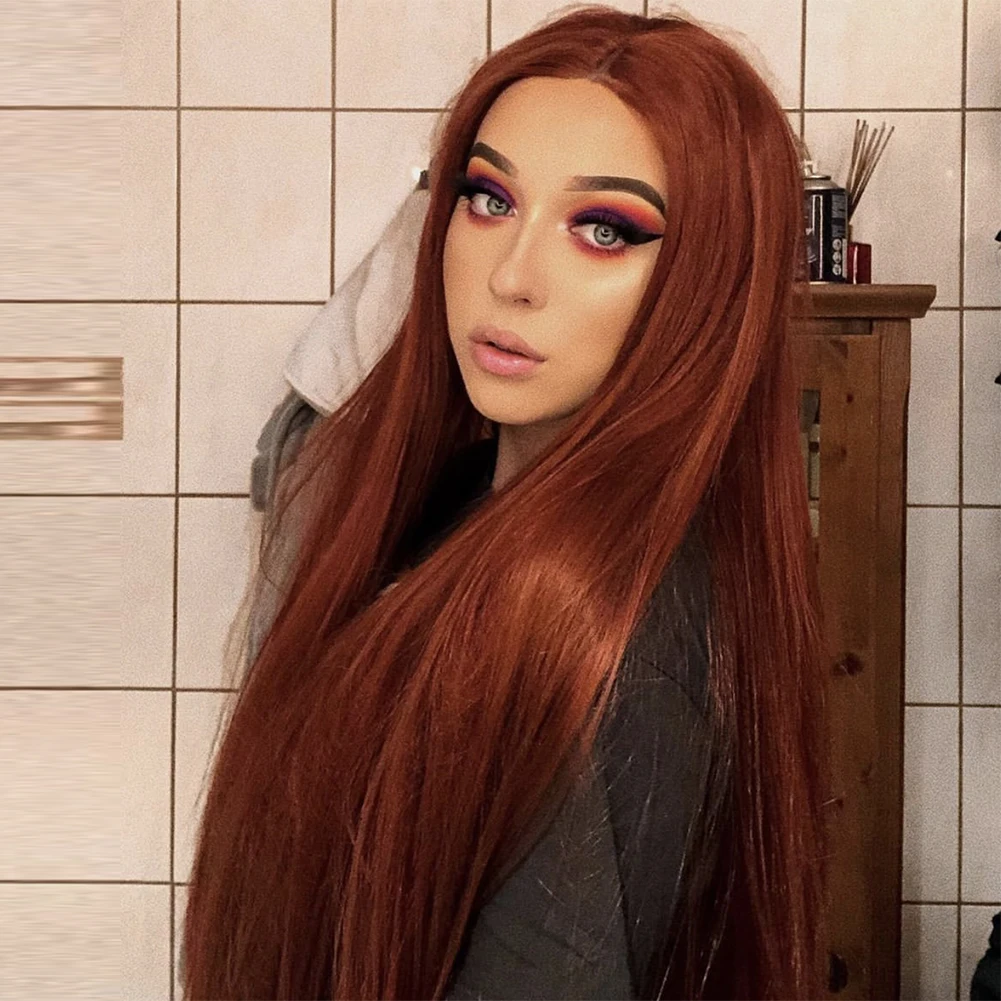 بيرناردو مستقيم الدانتيل شعر مستعار أمامي الشعر الاصطناعية غلويليس الزنجبيل الملونة الباروكات مع شعر الطفل ألياف مقاومة للحرارة الدانتيل الباروكة