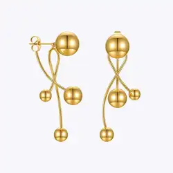 ENFASHION Removable Balls Plant Earrings For Women Gold Color Drop Earring Stainless Steel Fashion Jewelry Pendientes E211255
