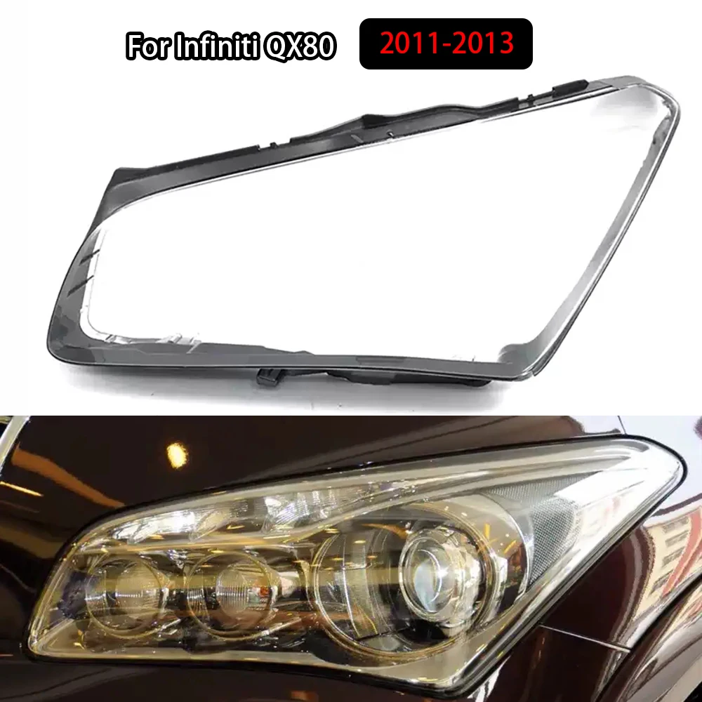 

For Infiniti QX80 2011-2013 All New Head Lamp Case Front Headlight Glass Headlamp Transparent Lampshade Lamp Shell Lens Cover