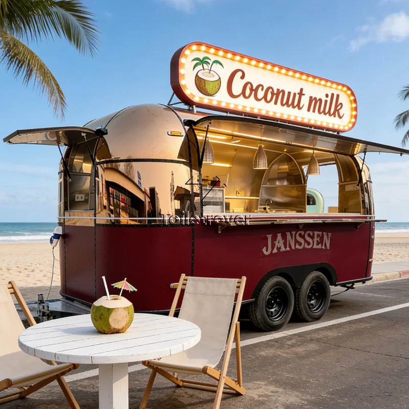 Multifunctional Remorque Food Truck Custom Food Cart Trailer Mobile Food Truck Trailer with Concession Window